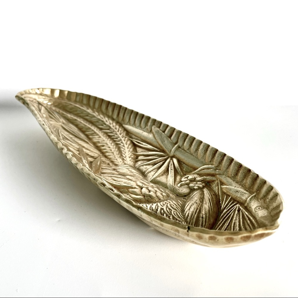 Vintage Brass Pheasant Dish